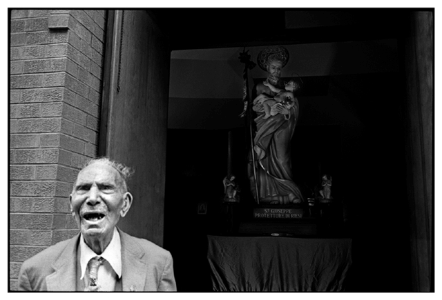 Old Man and Statue by Roy DiTosti